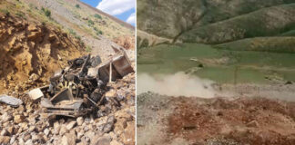 Hakkari'de Bir Anda Freni Boşalan Kamyon Uçurumdan Yuvarlandı