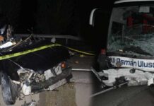 Tosya'da Otomobil ile Otobüs Çarpıştı!