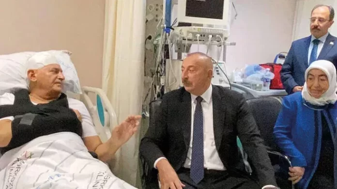 Aliyev'den Binali Yıldırım'a geçmiş olsun ziyareti!