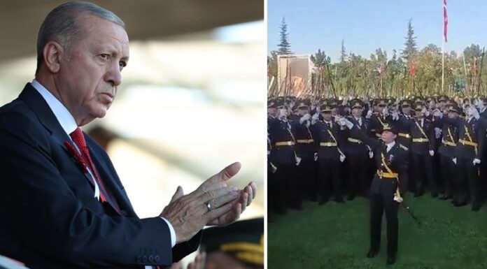 Erdoğan’ın katıldığı Kara Harp Okulu mezuniyetinde, teğmenlerden ‘Mustafa Kemal’in askerleriyiz’ sloganı!