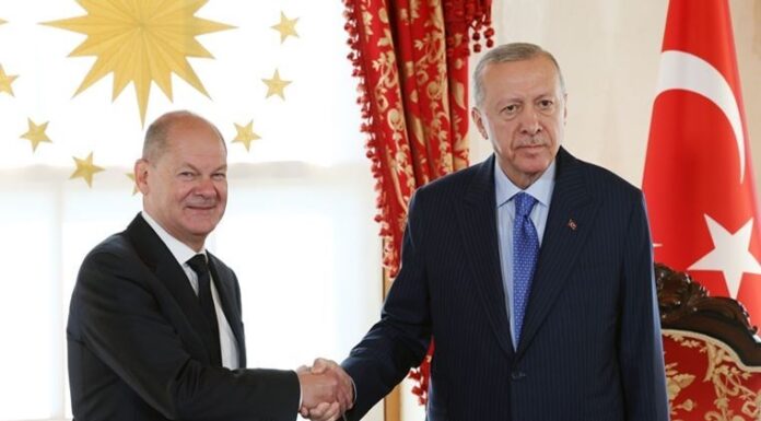 Erdoğan, Almanya Başbakanı Olaf Scholz’u kabul etti