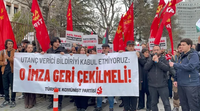 TKP’den Dışişleri Bakanlığı önünde protesto: ‘O bildiriden ülkemizin adını derhal çıkaracaksınız’