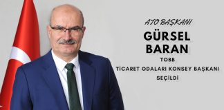 Gürsel Baran Yeniden ATO Yönetim Kurulu Başkanı Seçildi